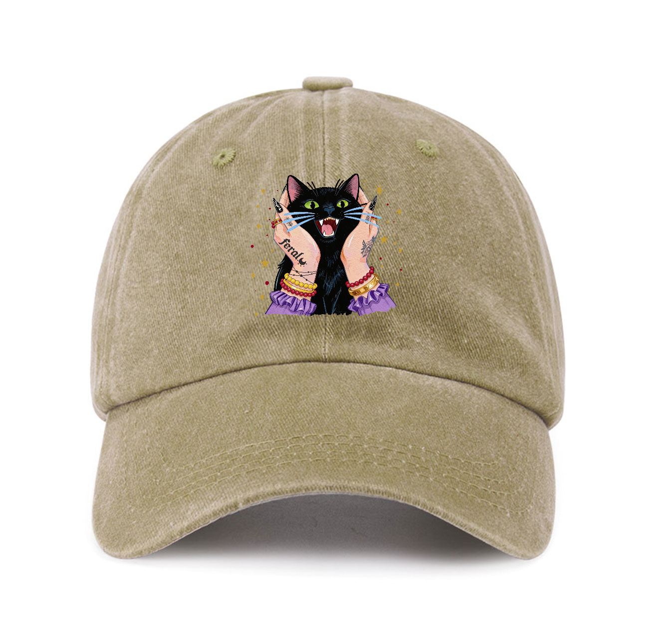 Purplehecate Feral Cat Magic Baseball Cap