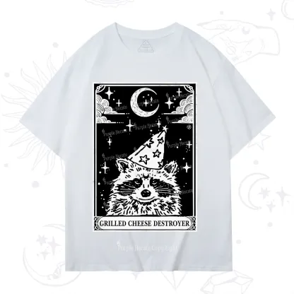 Purplehecate The Grilled Cheese Destroyer Tarot Raccoon T-Shirt