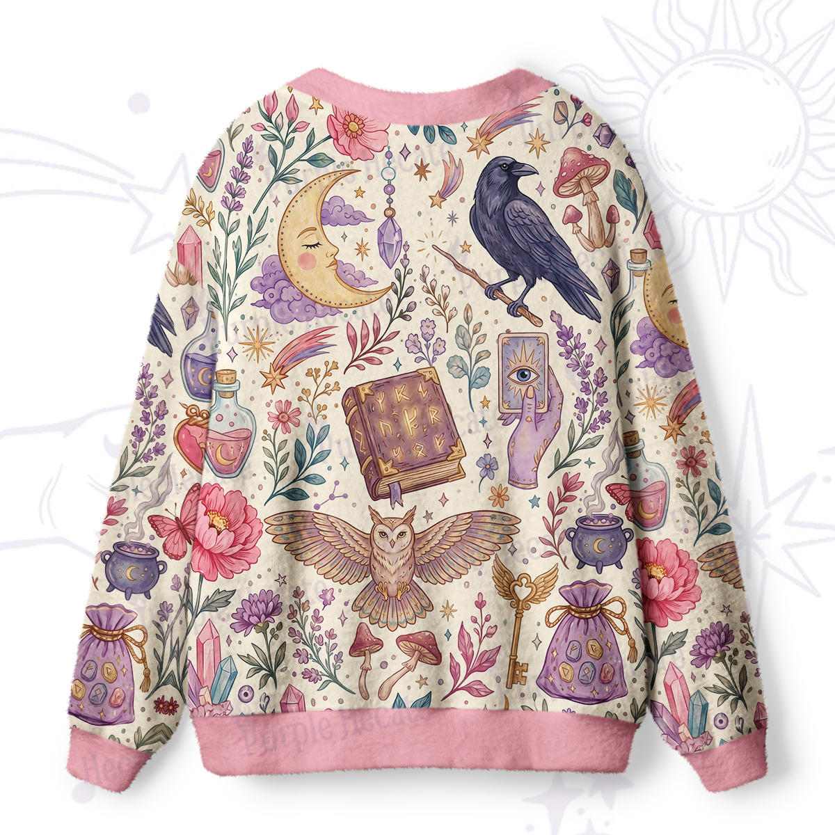 Purplehecate Enchanted Apothecary Raven Ugly Cardigan Sweaters