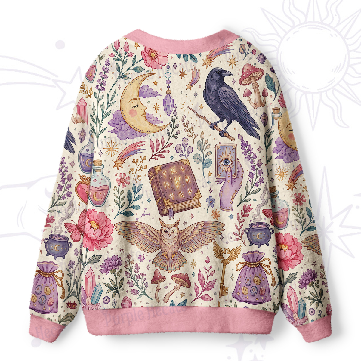 Purplehecate Enchanted Apothecary Raven Ugly Cardigan Sweaters