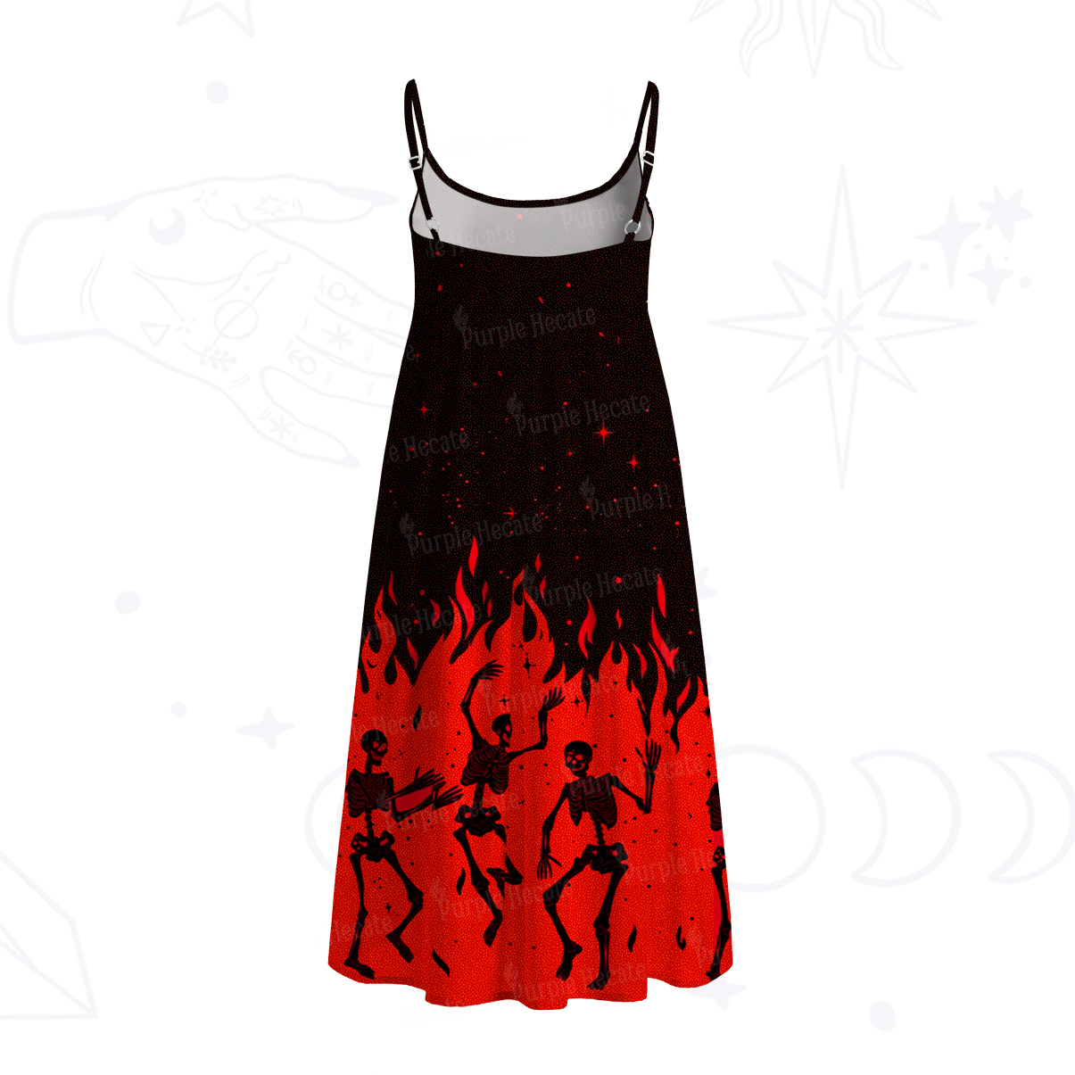 Purplehecate Infernal Revelry Spaghetti Strap Midi Dress
