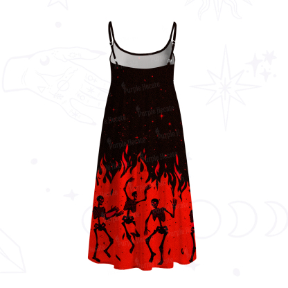 Purplehecate Infernal Revelry Spaghetti Strap Midi Dress
