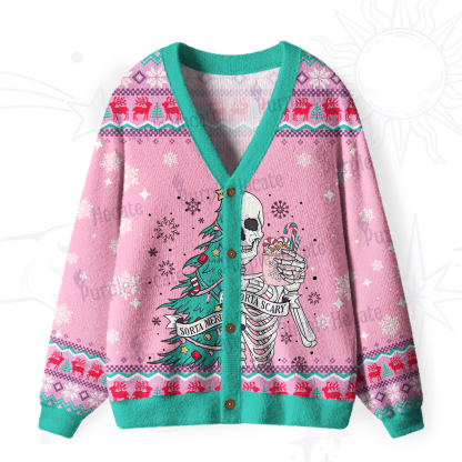 Purplehecate Sorta Merry Sorta Scary Christmas Ugly Cardigan Sweaters