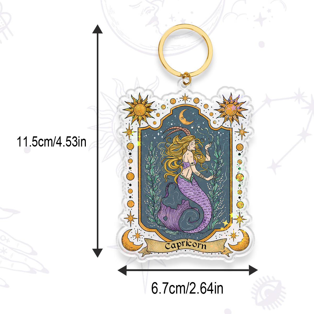 Purplehecate Capricorn Zodiac Keychain