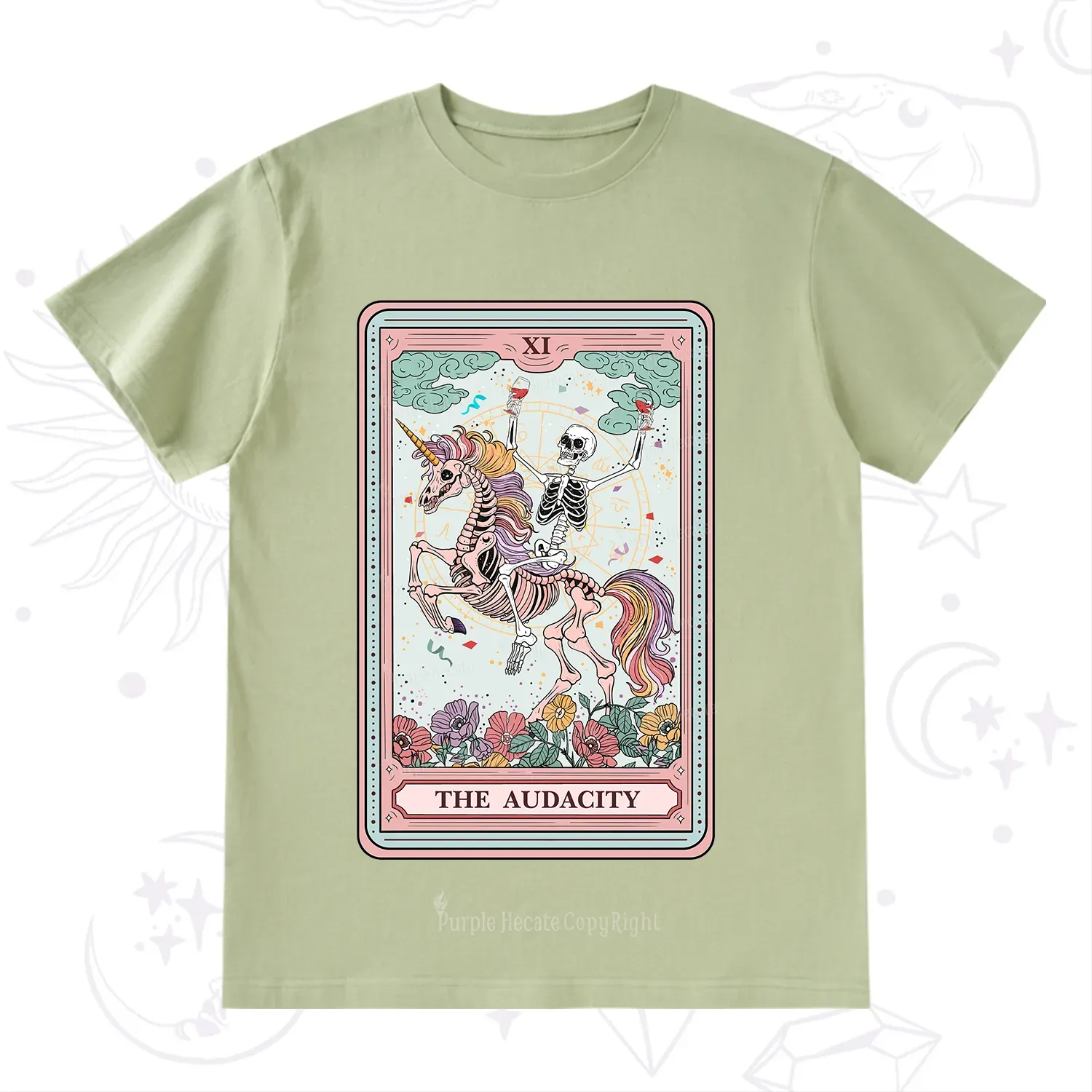 Purplehecate The Funny Skeleton Audacity Tarot T-Shirt