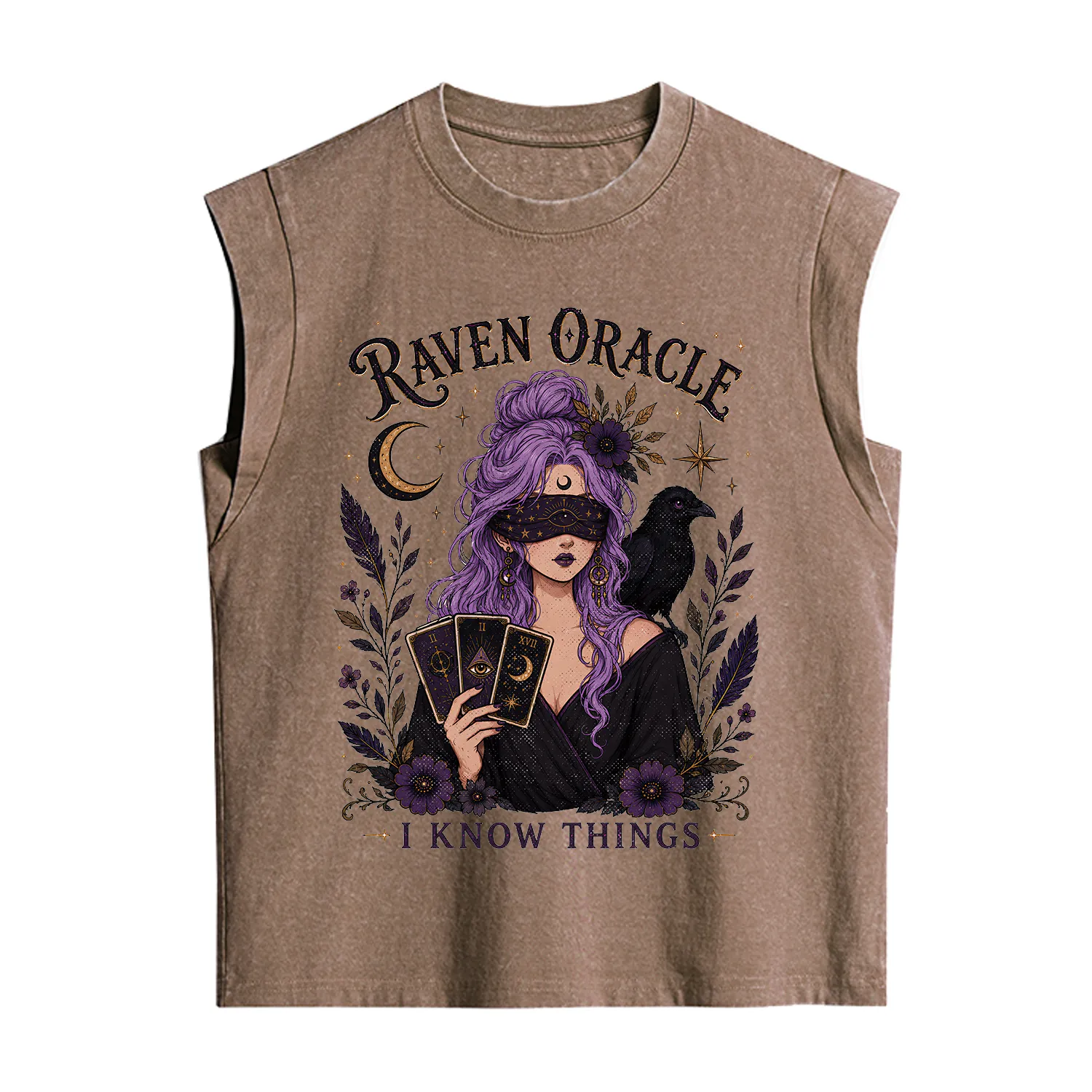 Purplehecate Raven Oracle I Know Things Witchy Vintage Washed Tank