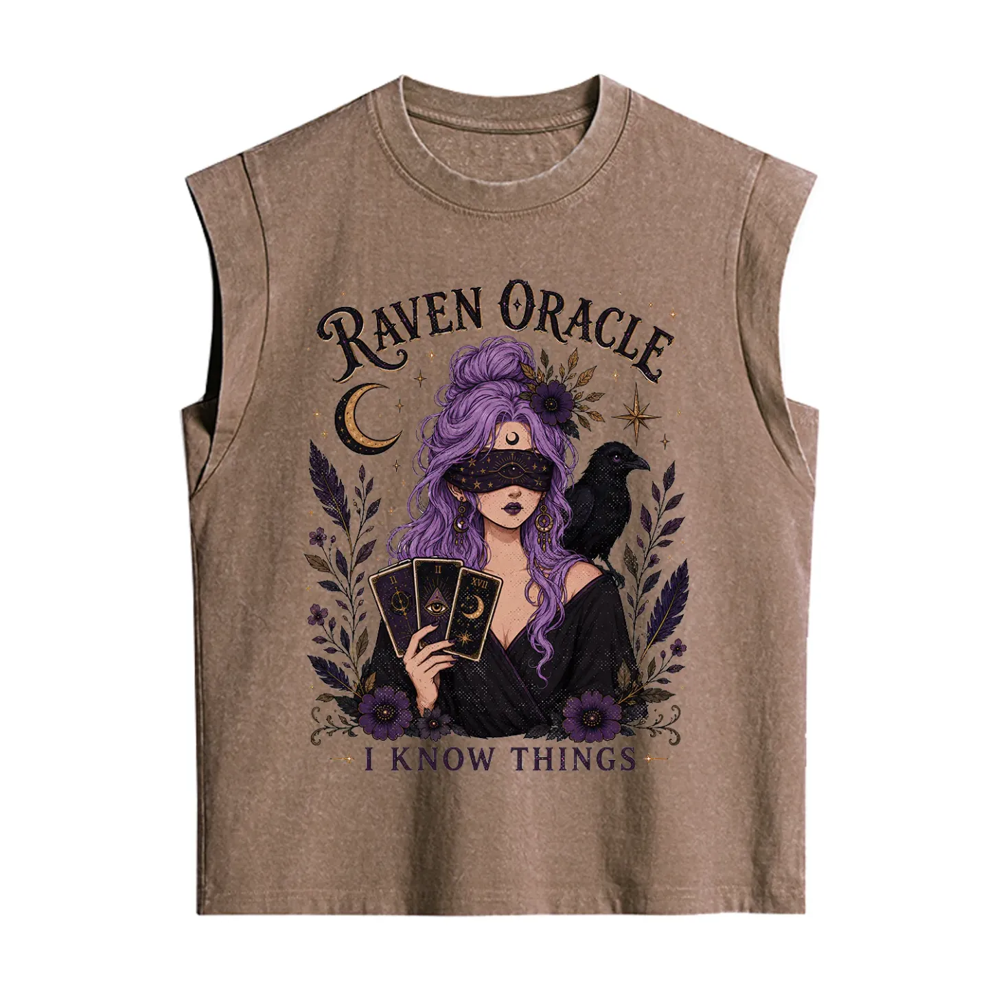 Purplehecate Raven Oracle I Know Things Witchy Vintage Washed Tank