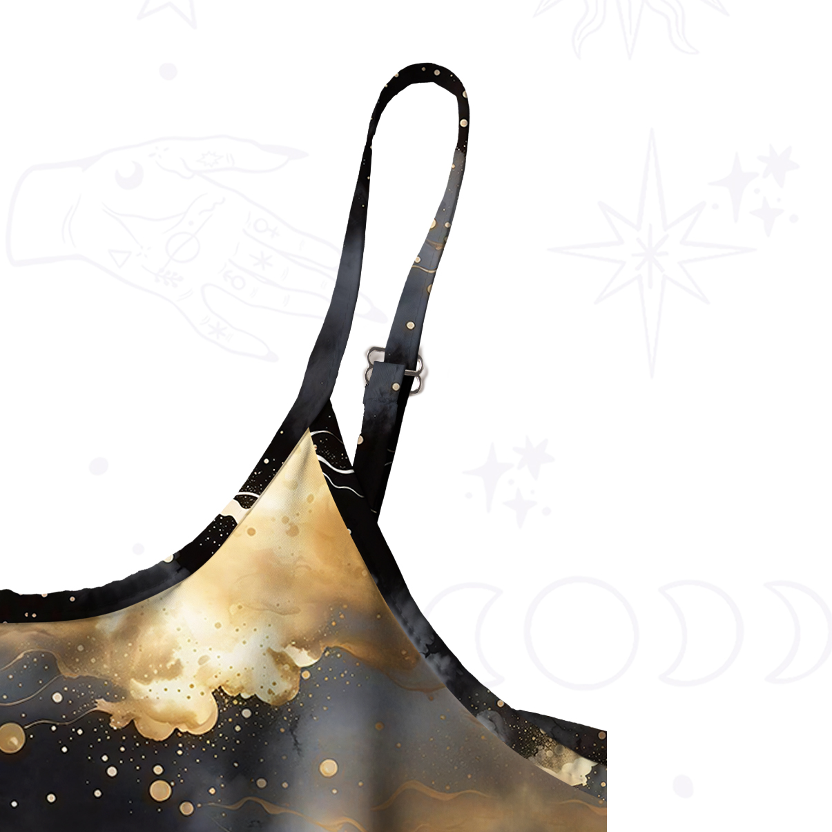 Purplehecate Celestial Dragon Night Spaghetti Strap Midi Dress