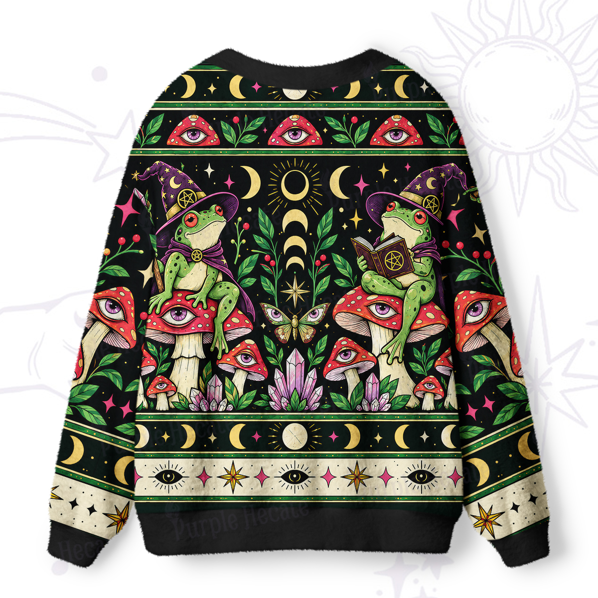 Purplehecate Toad Witch Forest Ugly Cardigan Sweaters
