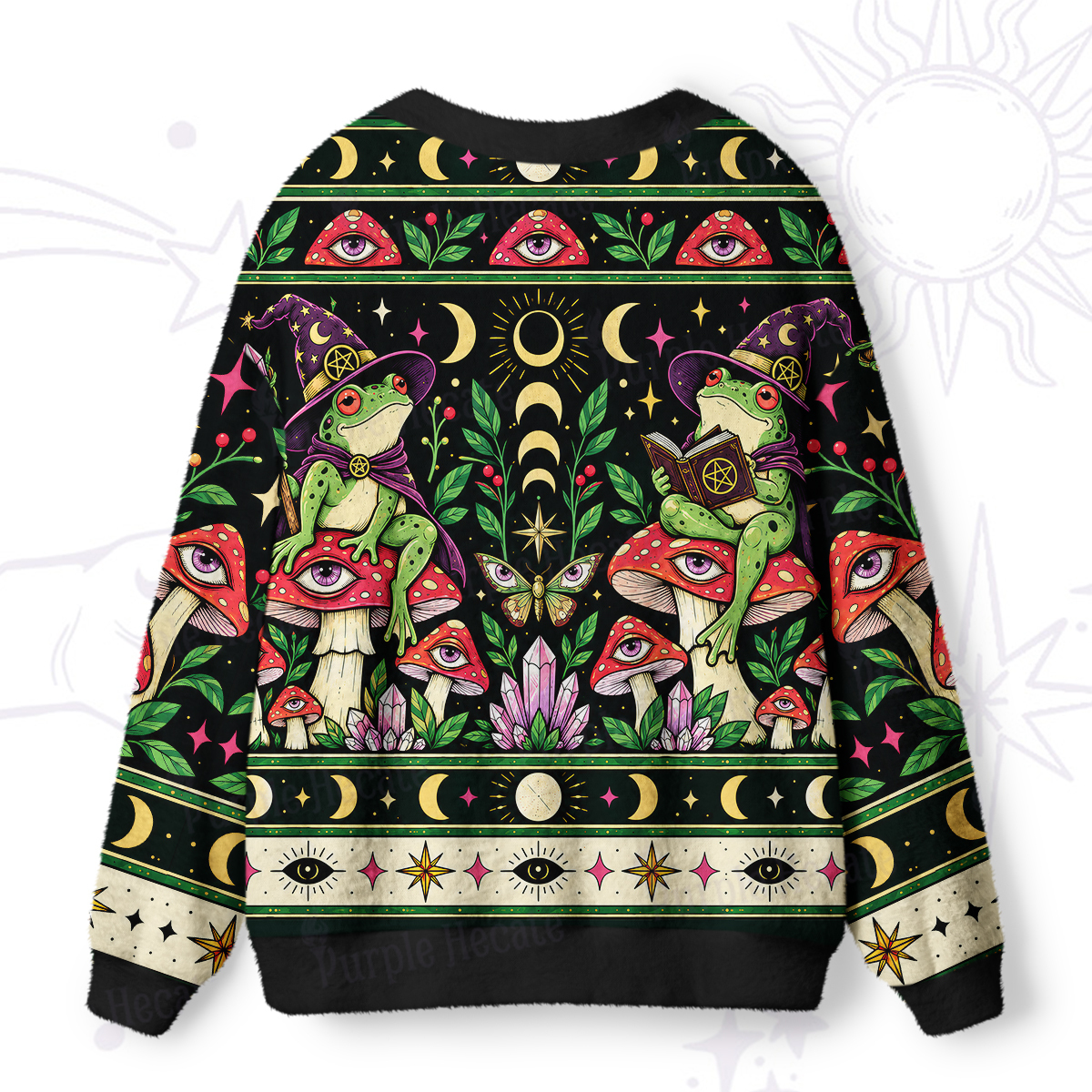 Purplehecate Toad Witch Forest Ugly Cardigan Sweaters