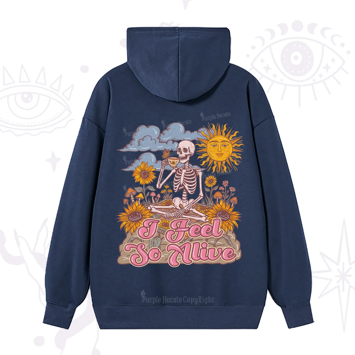 Purplehecate I feel So Alive Dancing Sarcastic Skeleton Hoodie