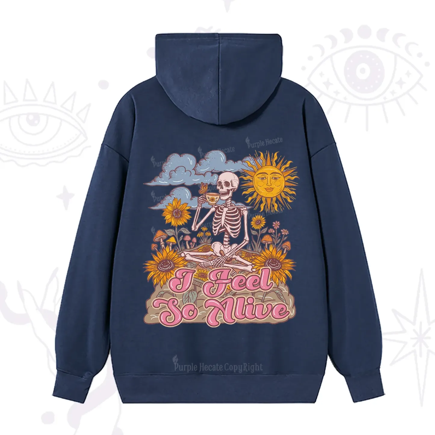 Purplehecate I feel So Alive Dancing Sarcastic Skeleton Hoodie