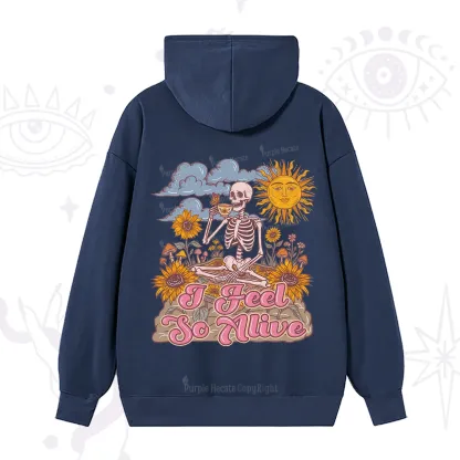 Purplehecate I feel So Alive Dancing Sarcastic Skeleton Hoodie