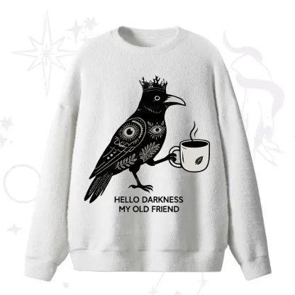 Purplehecate Hello Darkness My Old Friend Fuzzy Ugly Sweater