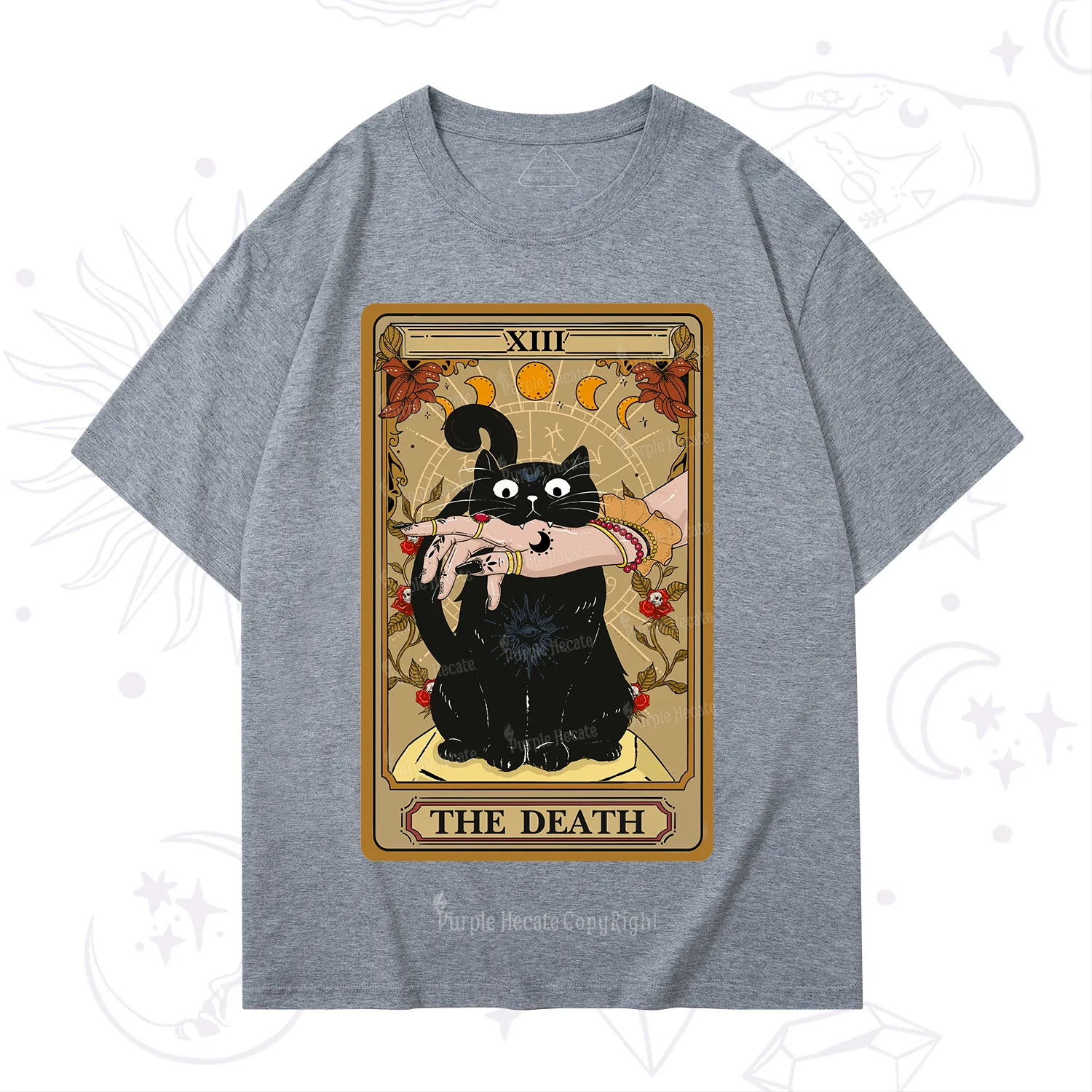 Purplehecate The Death Tarot Black Cat T-Shirt