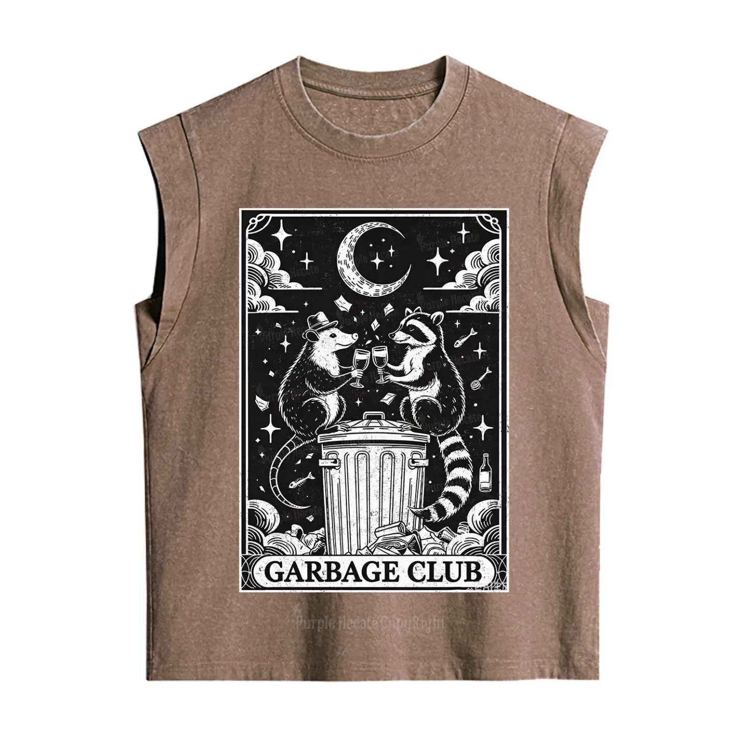 Purplehecate The Garbage Club Tarot Raccoon Party Vintage Washed Tank