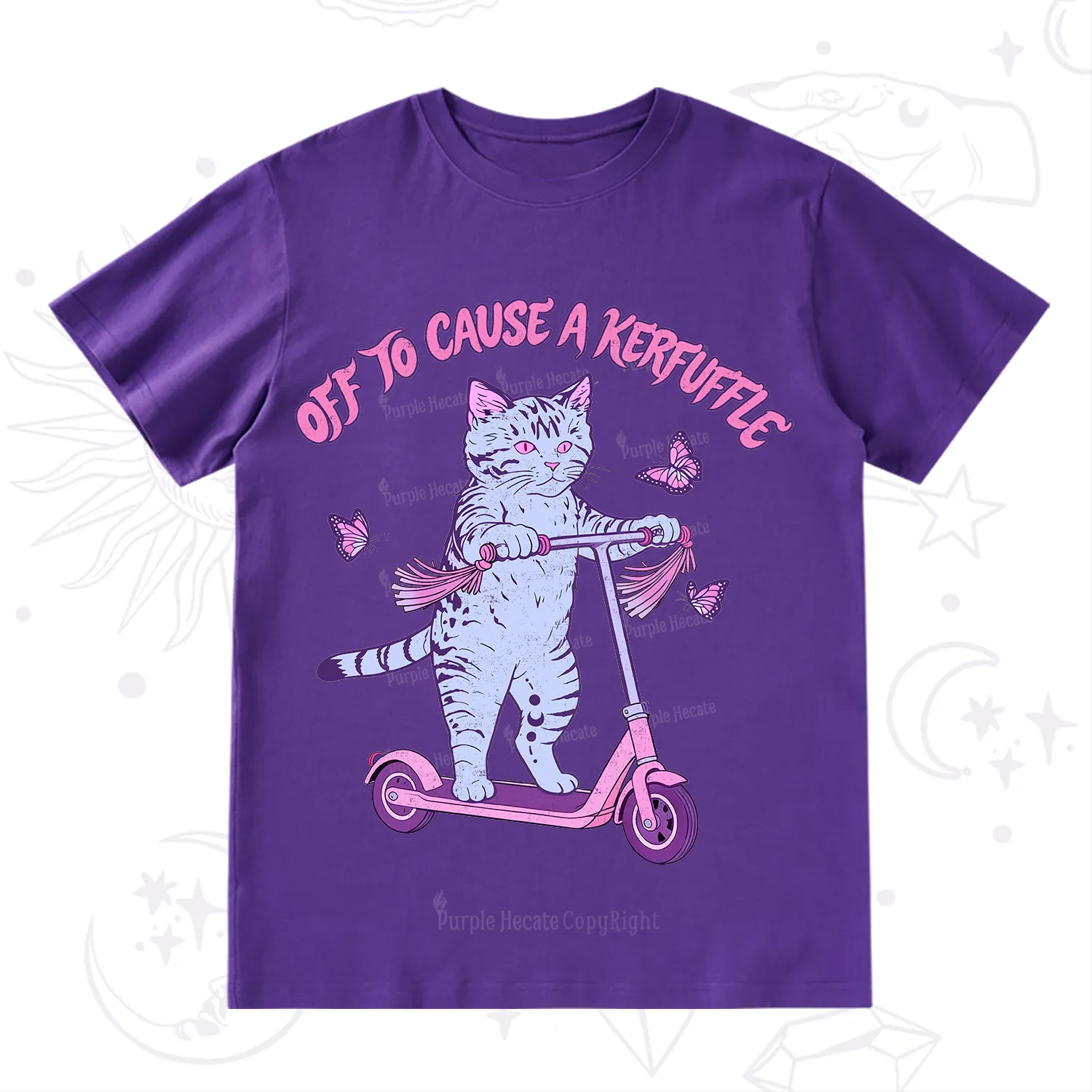 Purplehecate Off To Cause A Kerfuffle Cat T-Shirt