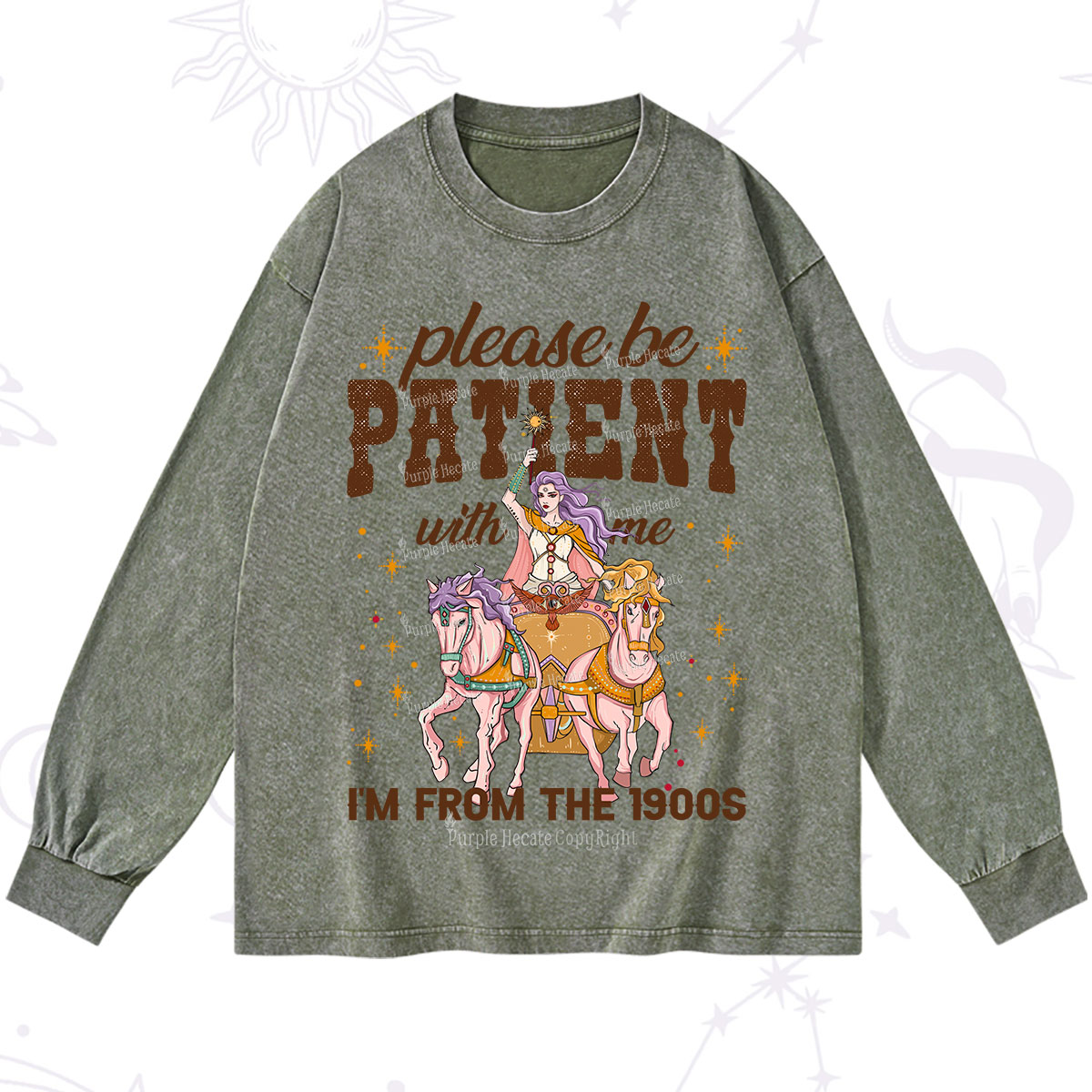 Purplehecate Please Be Patient With Me I'm From The 1900s Washed Long Sleeve Shirt