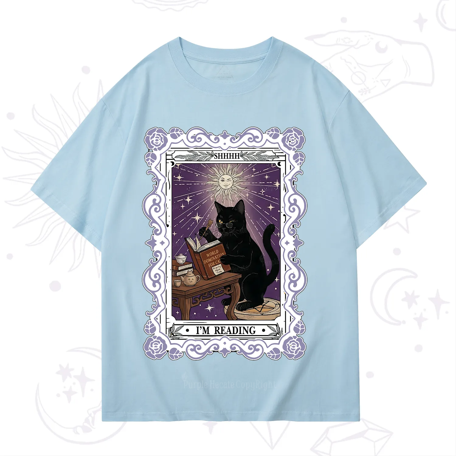 Purplehecate The Reading Cat Tarot T-Shirt