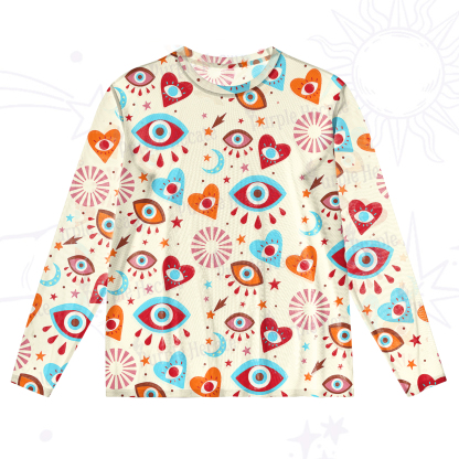 Purplehecate Protective Evil Eye Amulet Mesh Long Sleeve Top