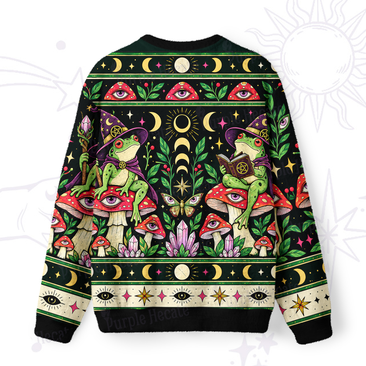 Purplehecate Toad Witch Forest Fuzzy Ugly Sweatshirt