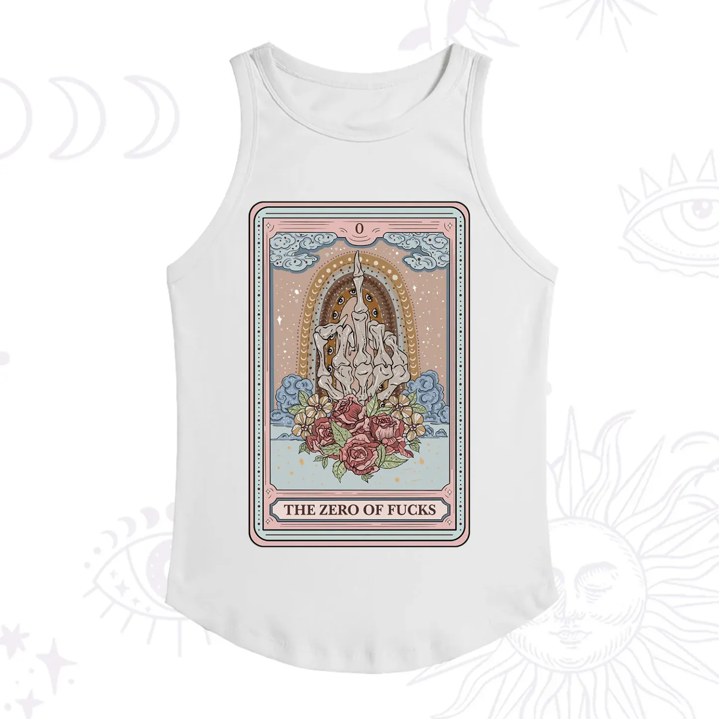 Purplehecate The Zero Of Fucks Tarot Ribbed Tank Top
