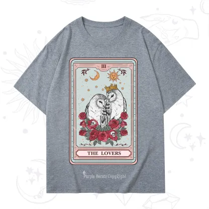 Purplehecate The Lovers Owls Tarot Card T-Shirt