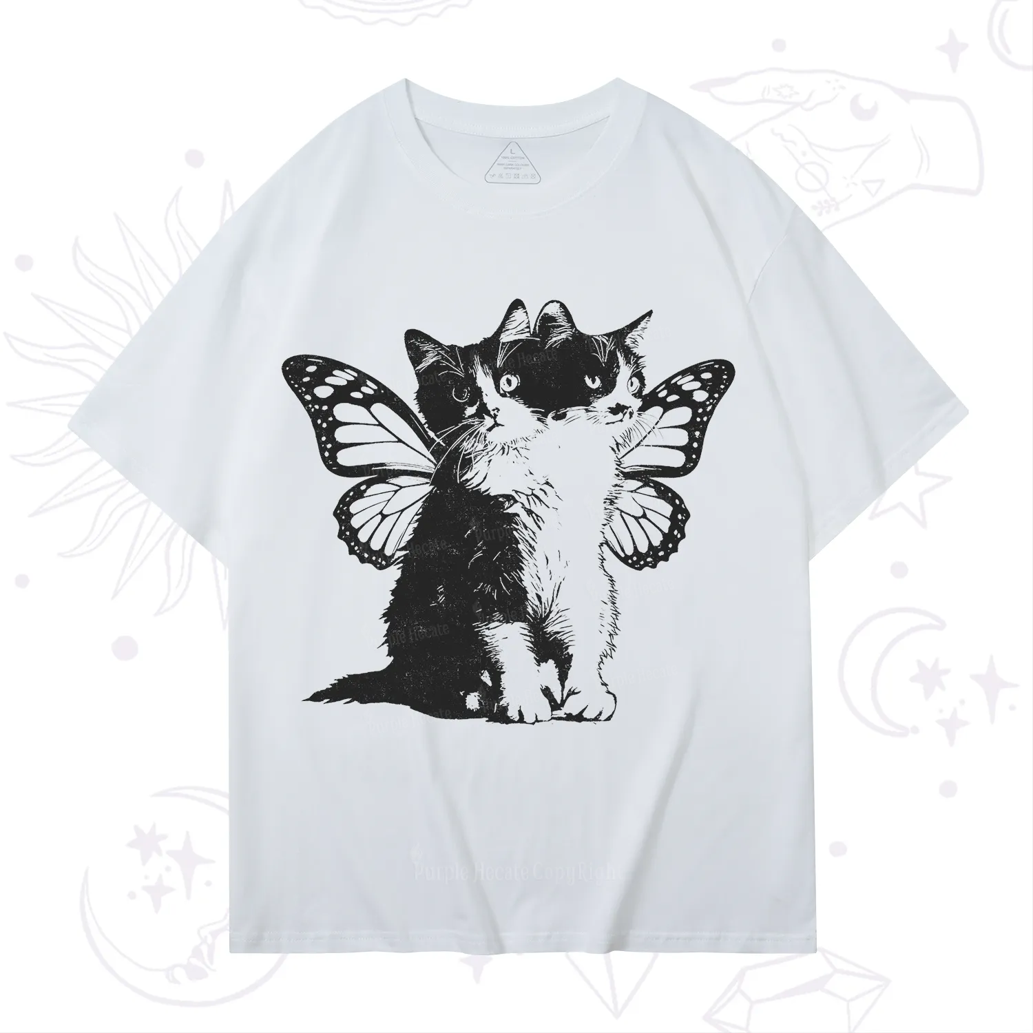 Purplehecate Mystery Butterfly Cat T-Shirt