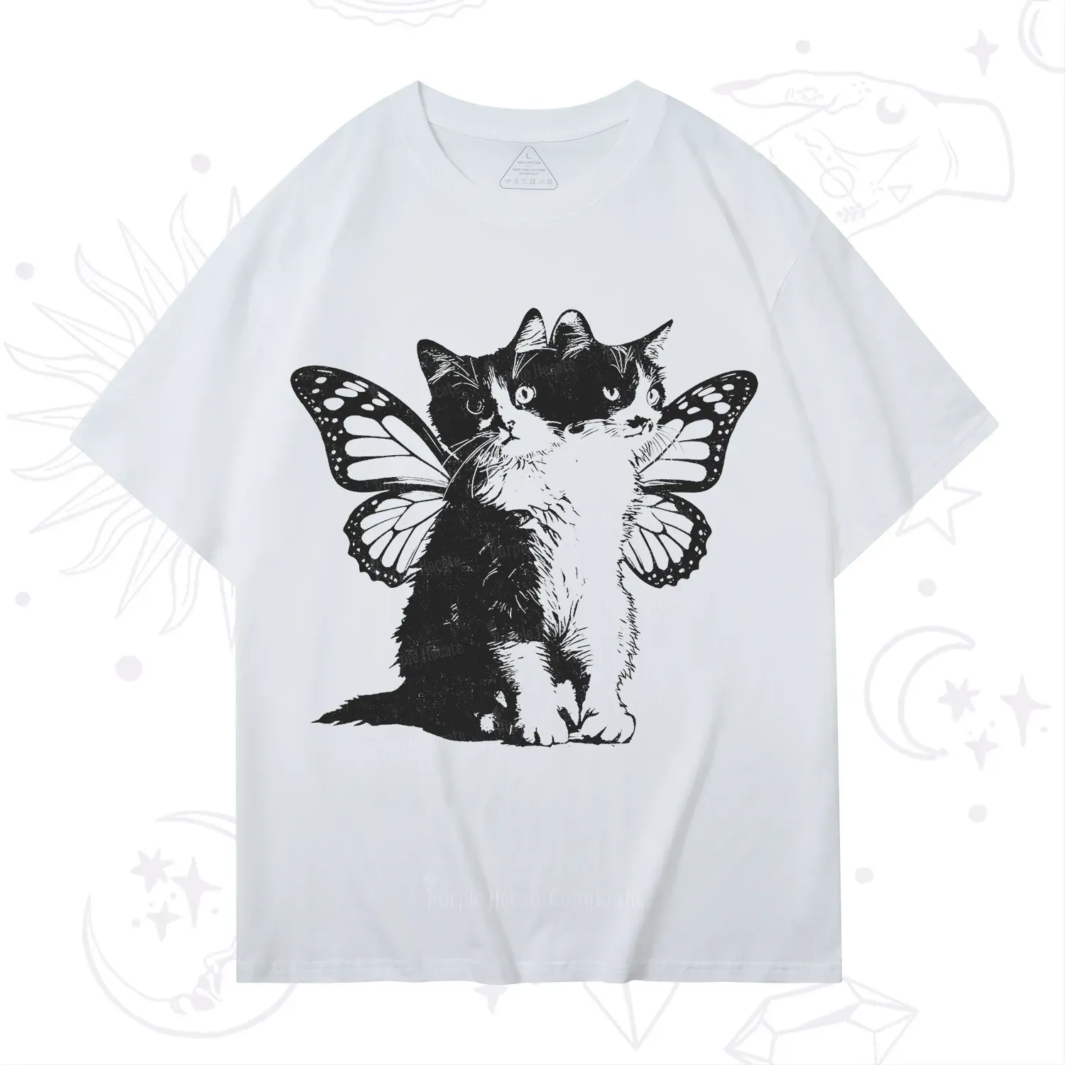 Purplehecate Mystery Butterfly Cat T-Shirt
