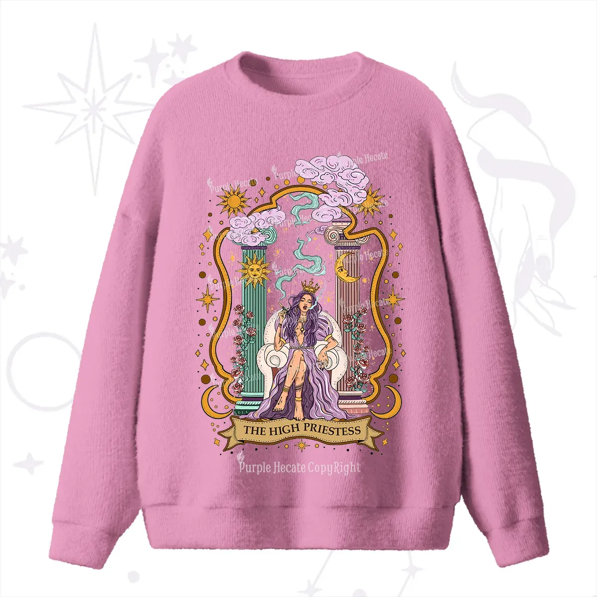 Purplehecate The High Priestess Goddess Fuzzy Ugly Sweater