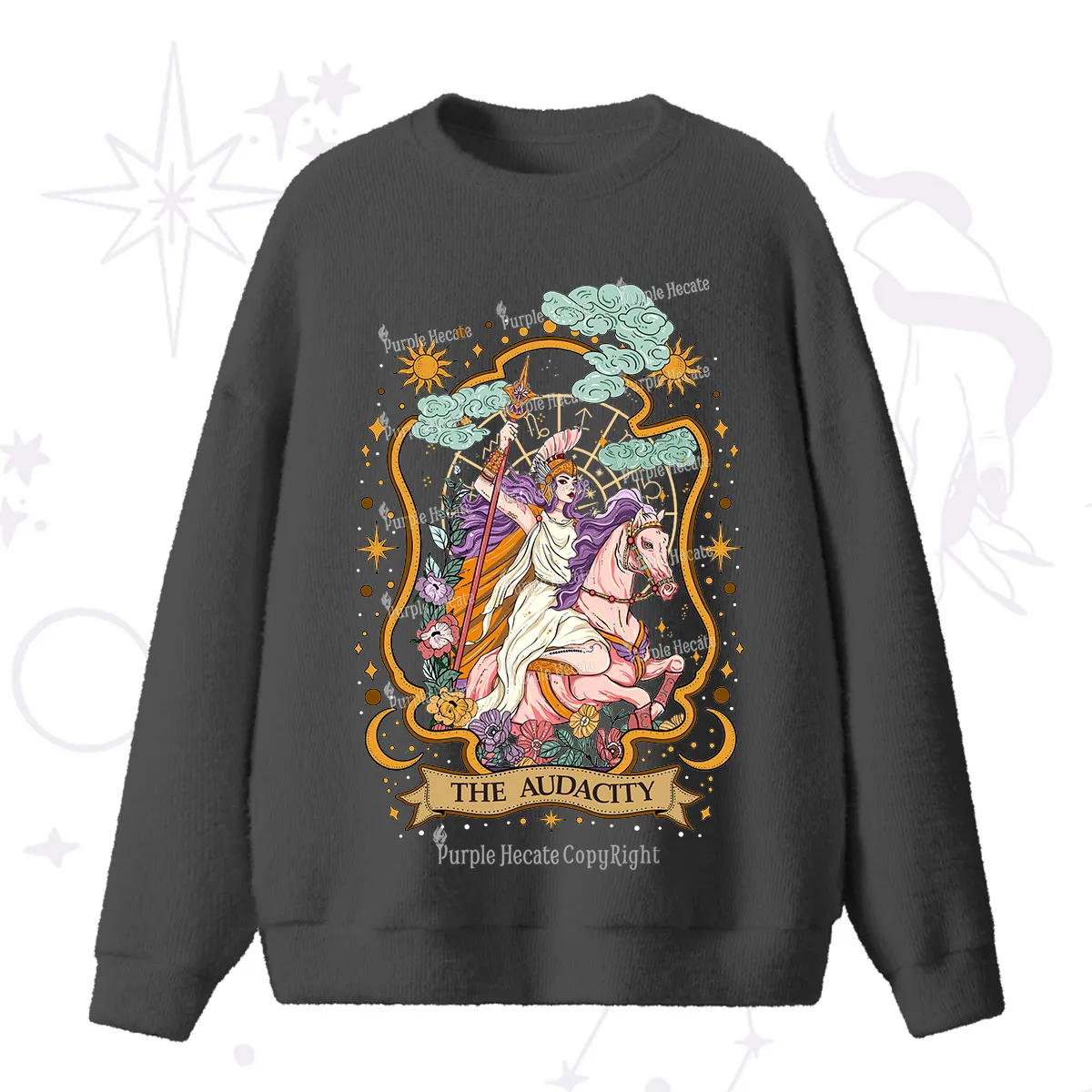 Purplehecate The Audacity Goddess Fuzzy Ugly Sweater