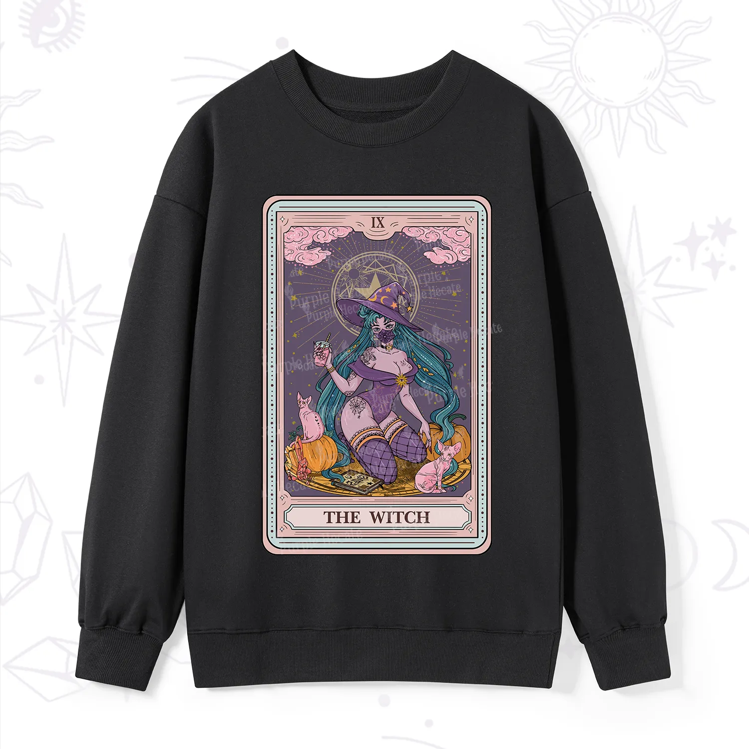 Purplehecate The Witch Tarot Halloween Sweatshirt