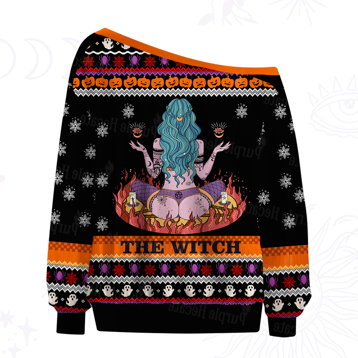 Purplehecate The Witch Off The Shoulder Graphic Jersey