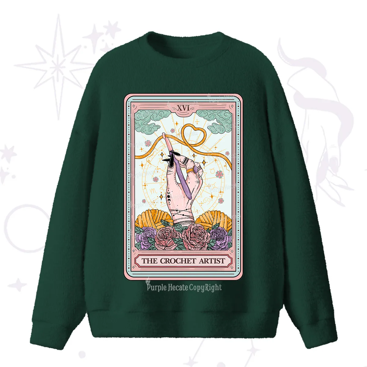 Purplehecate The Crochet Artist Tarot Card Fuzzy Ugly Sweater