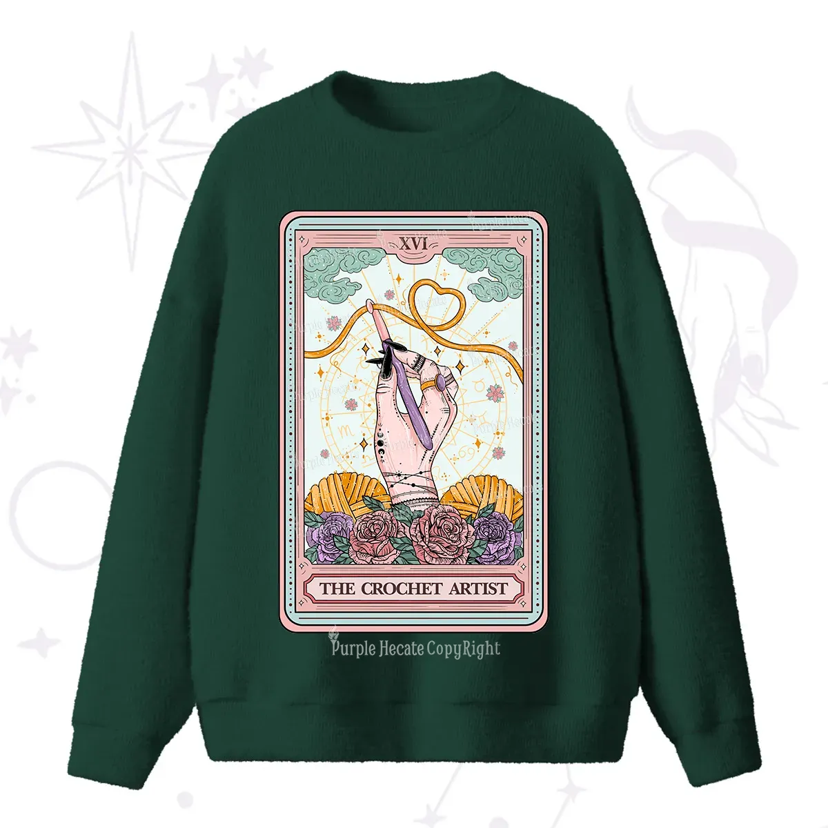 Purplehecate The Crochet Artist Tarot Card Fuzzy Ugly Sweater