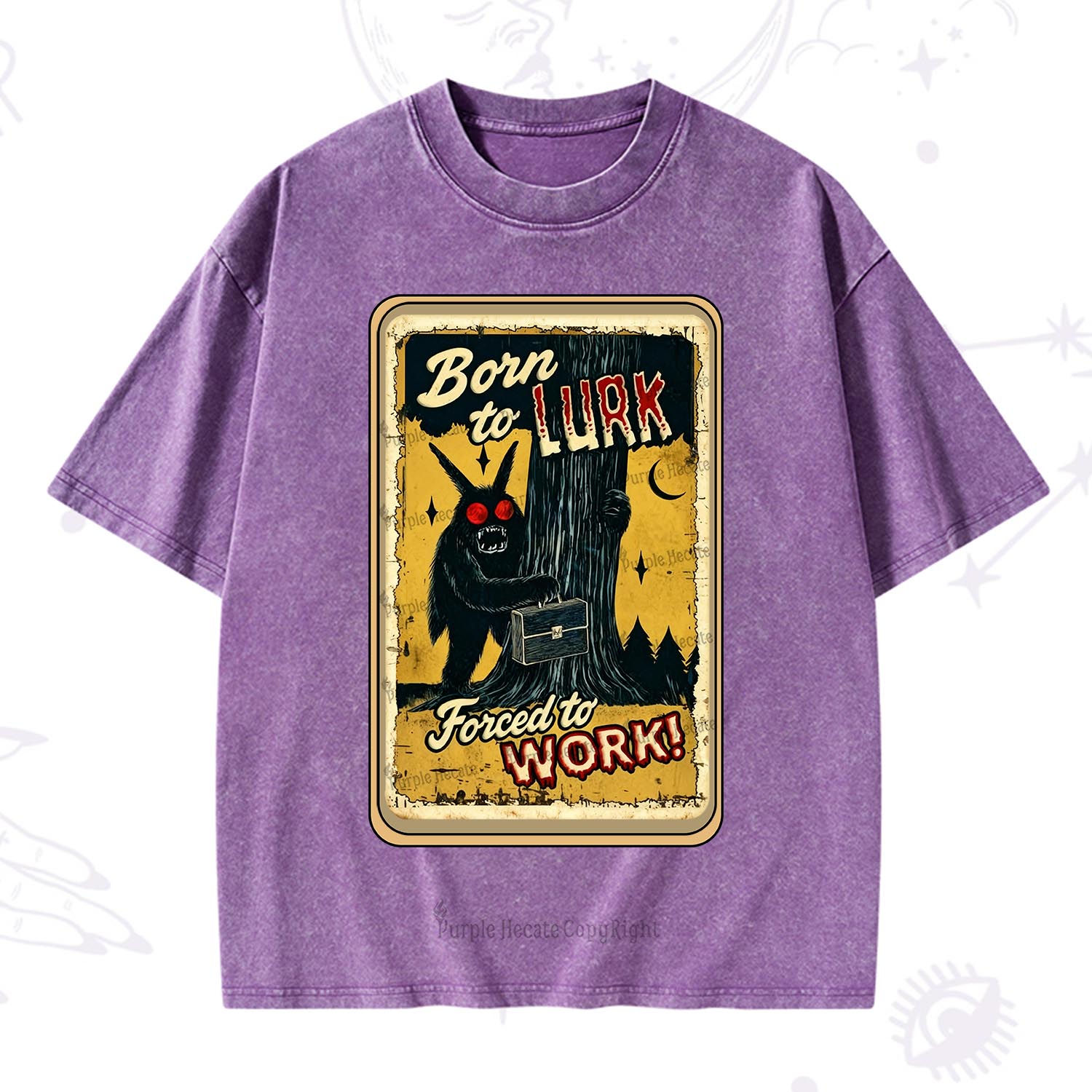 Purplehecate Cryptid Mothman Horror Washed T-Shirt