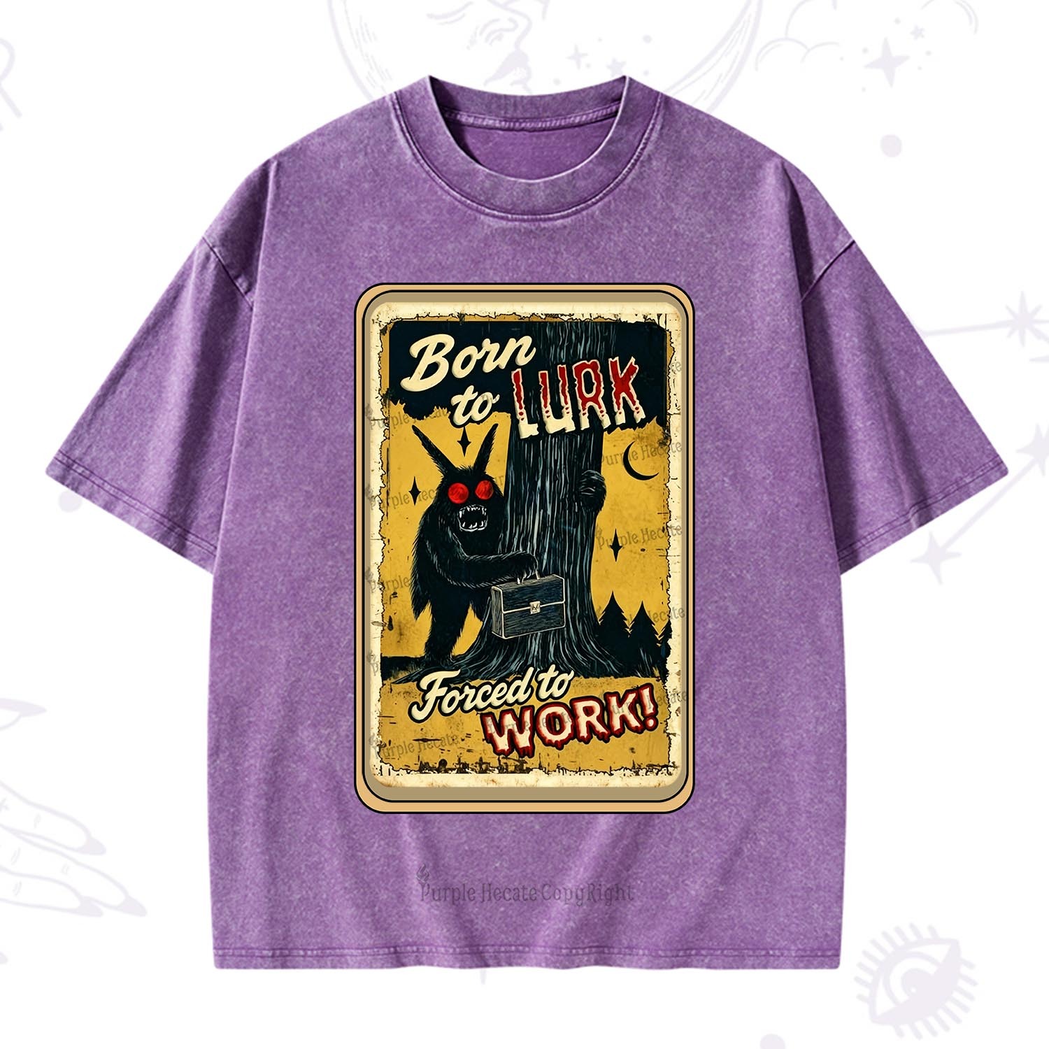 Purplehecate Cryptid Mothman Horror Washed T-Shirt