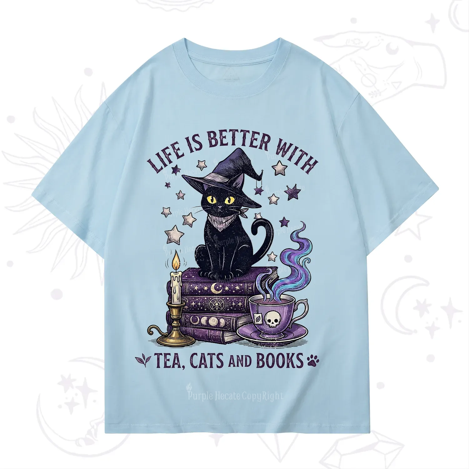 Purplehecate Life Is Better With Cats And Books T-Shirt