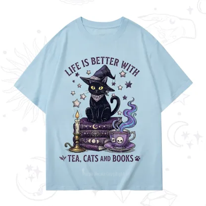 Purplehecate Life Is Better With Cats And Books T-Shirt