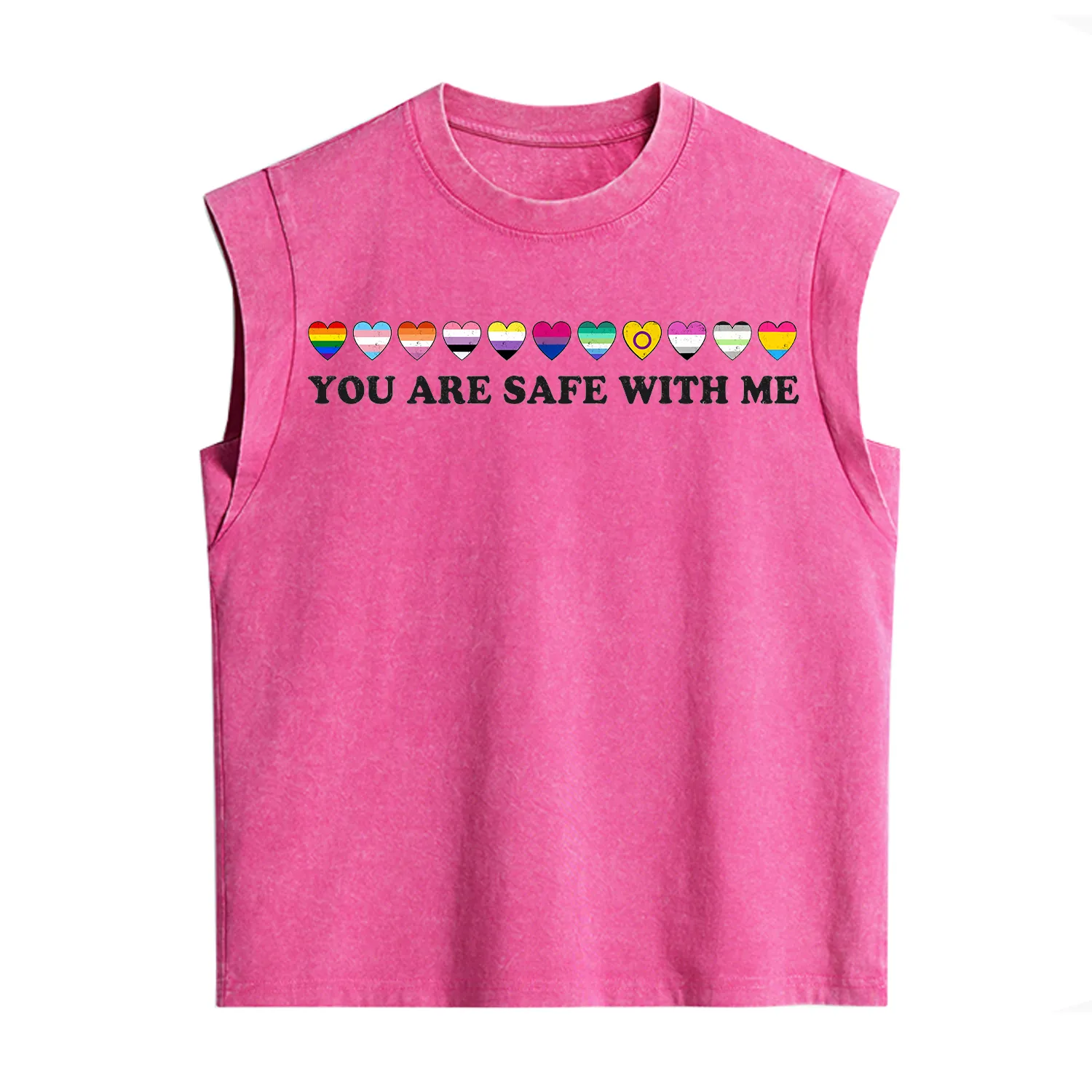 Purplehecate You Are Safe With Me Pride Vintage Washed Tank
