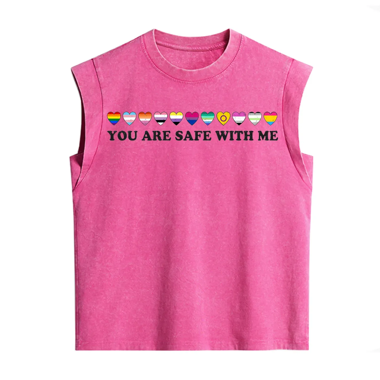 Purplehecate You Are Safe With Me Pride Vintage Washed Tank