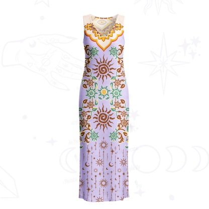 Purplehecate Solar Whispers Witch Crochet Knit Maxi Dress