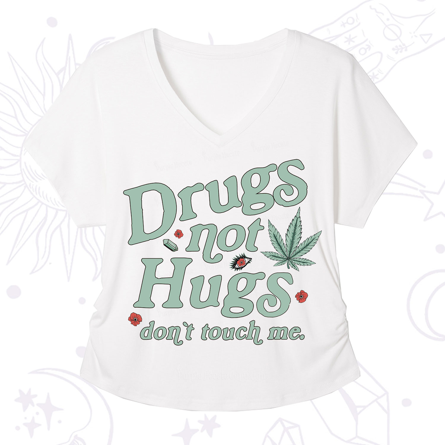 Purplehecate Sarcastic Weed V-Neck T-Shirt