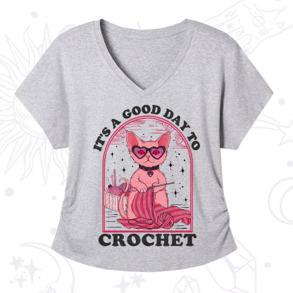 Purplehecate It's A Good Day To Crochet V-Neck T-Shirt