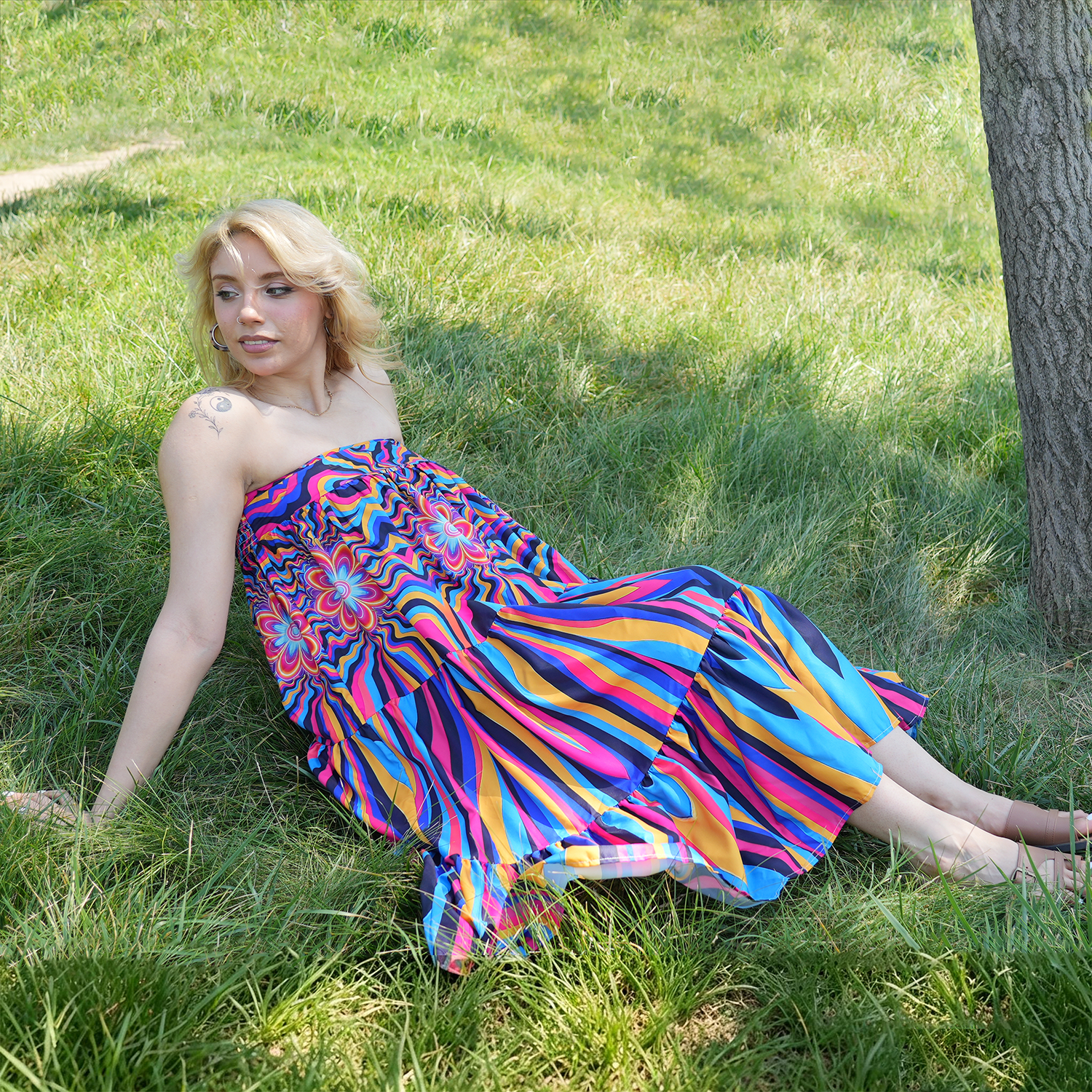 Purplehecate Psychedelic Bloom Convertible Maxi Skirt