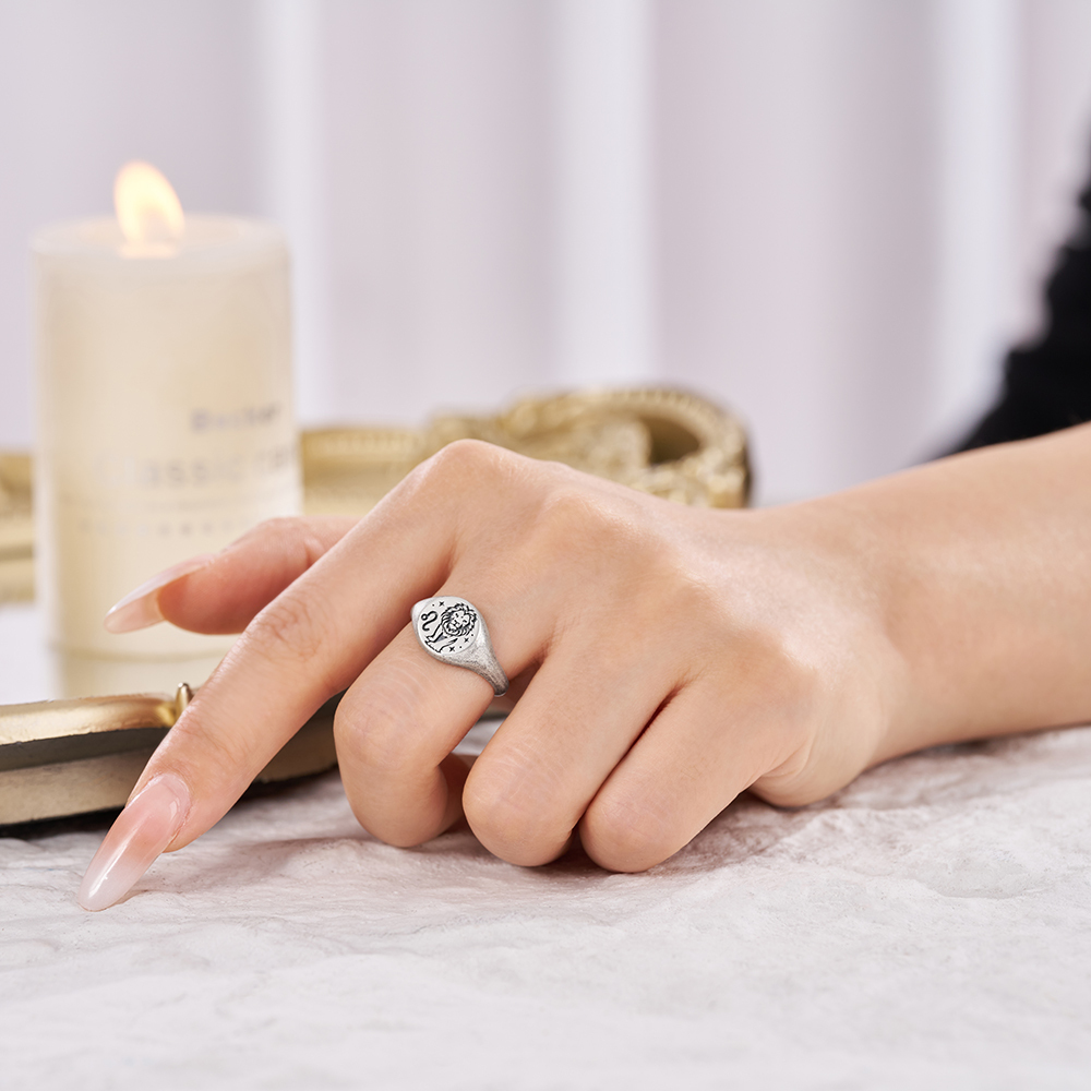 Purplehecate Leo Zodiac Sterling Silver Ring