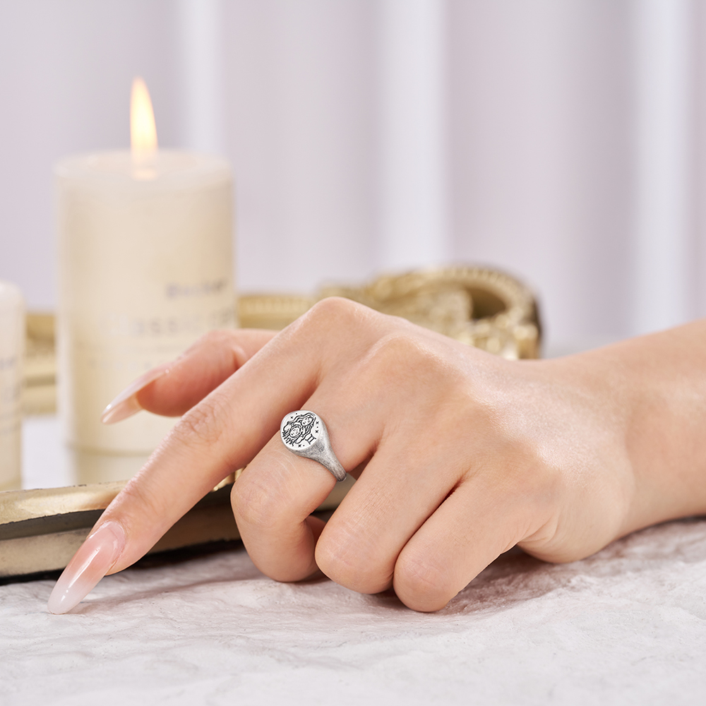 Purplehecate Gemini Zodiac Sterling Silver Ring