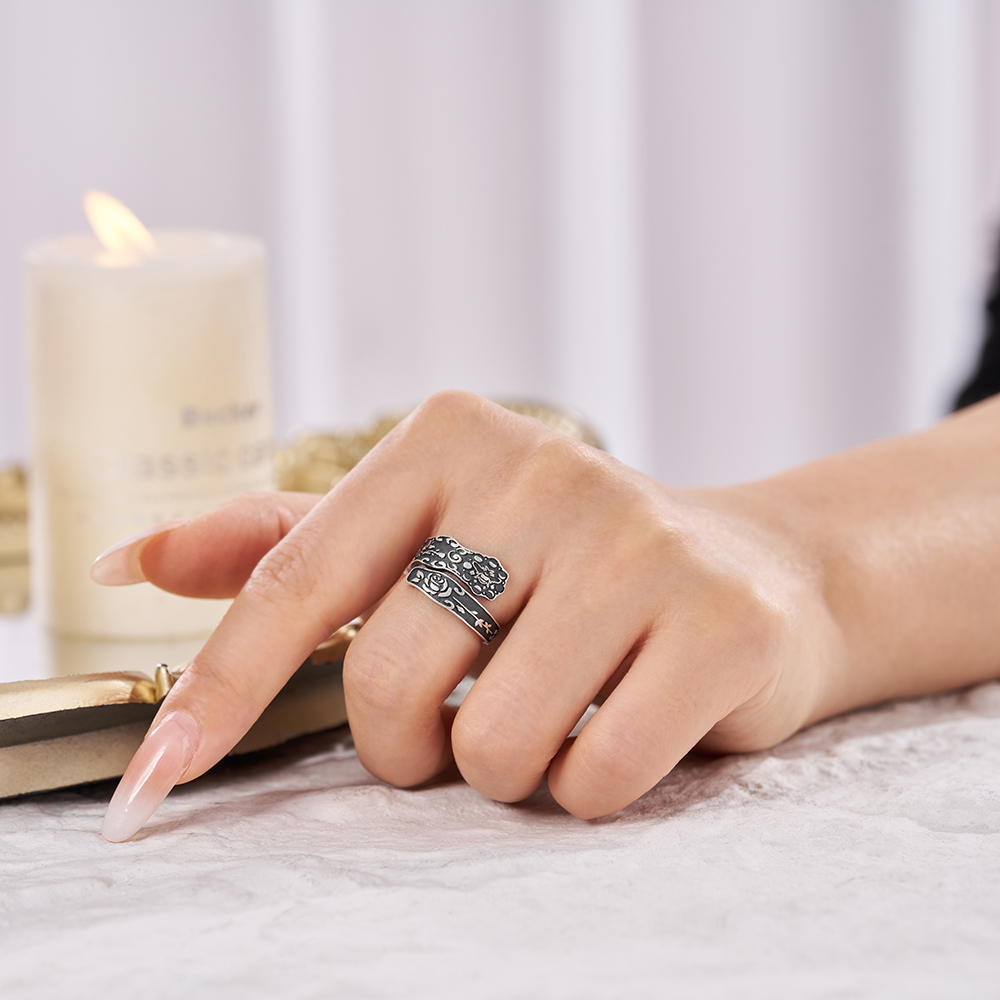 Purplehecate Moon Bee Sterling Silver Ring