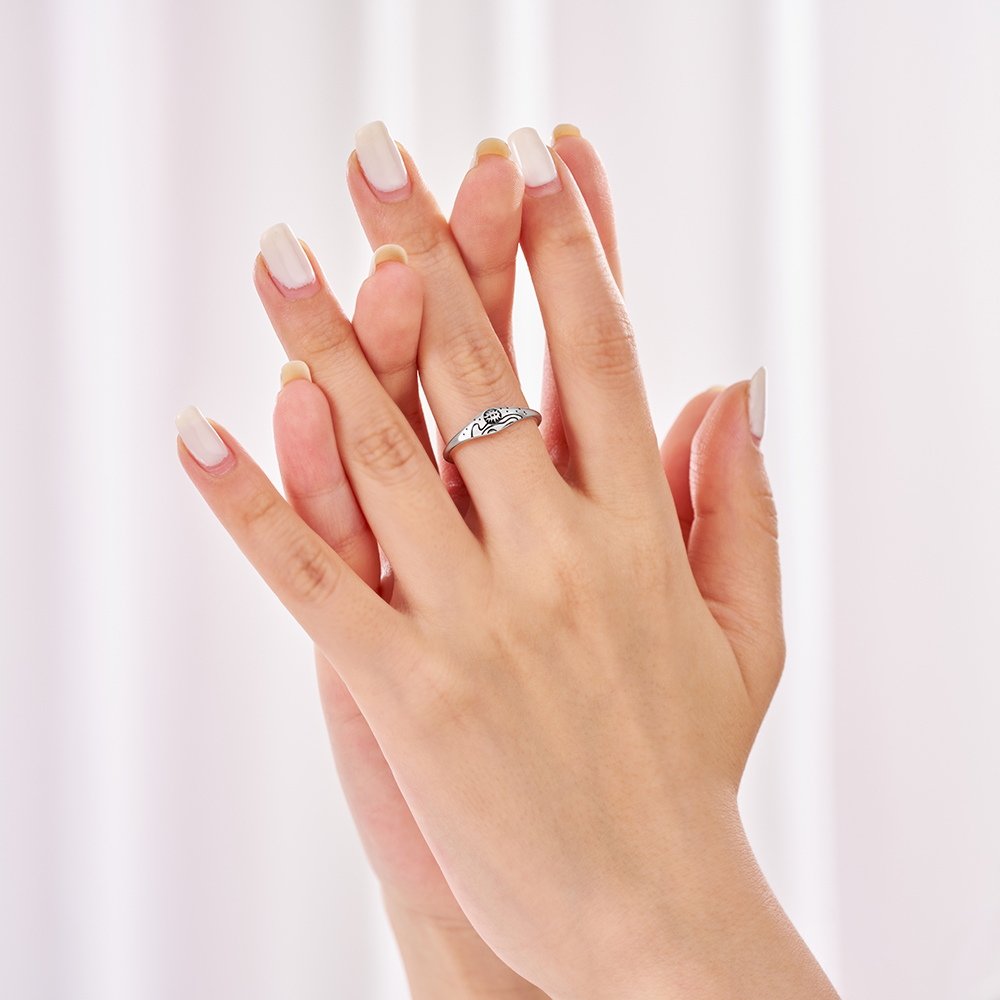 Purplehecate Celestial Eye and Wave Sterling Silver Ring