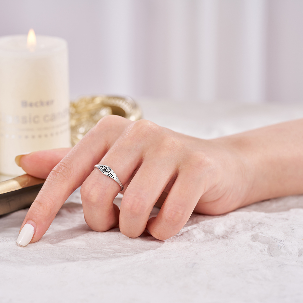 Purplehecate Celestial Eye and Wave Sterling Silver Ring